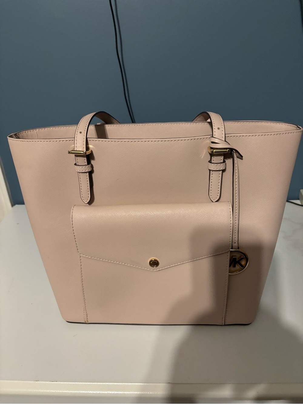Michael Kors Blush Saffiano Tote with Front Pocket